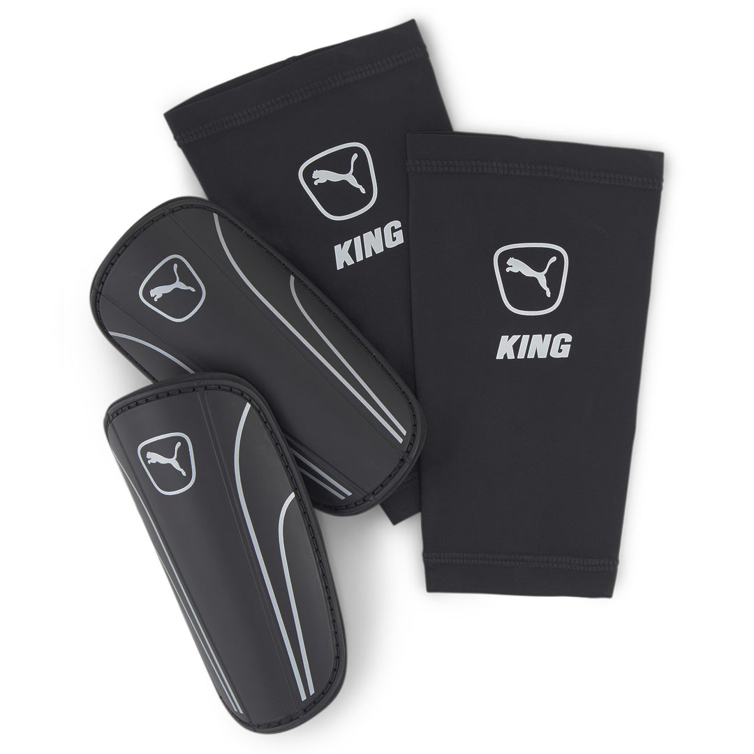 Puma Shin Guard - King with Sleeve - BLACK/SILVER