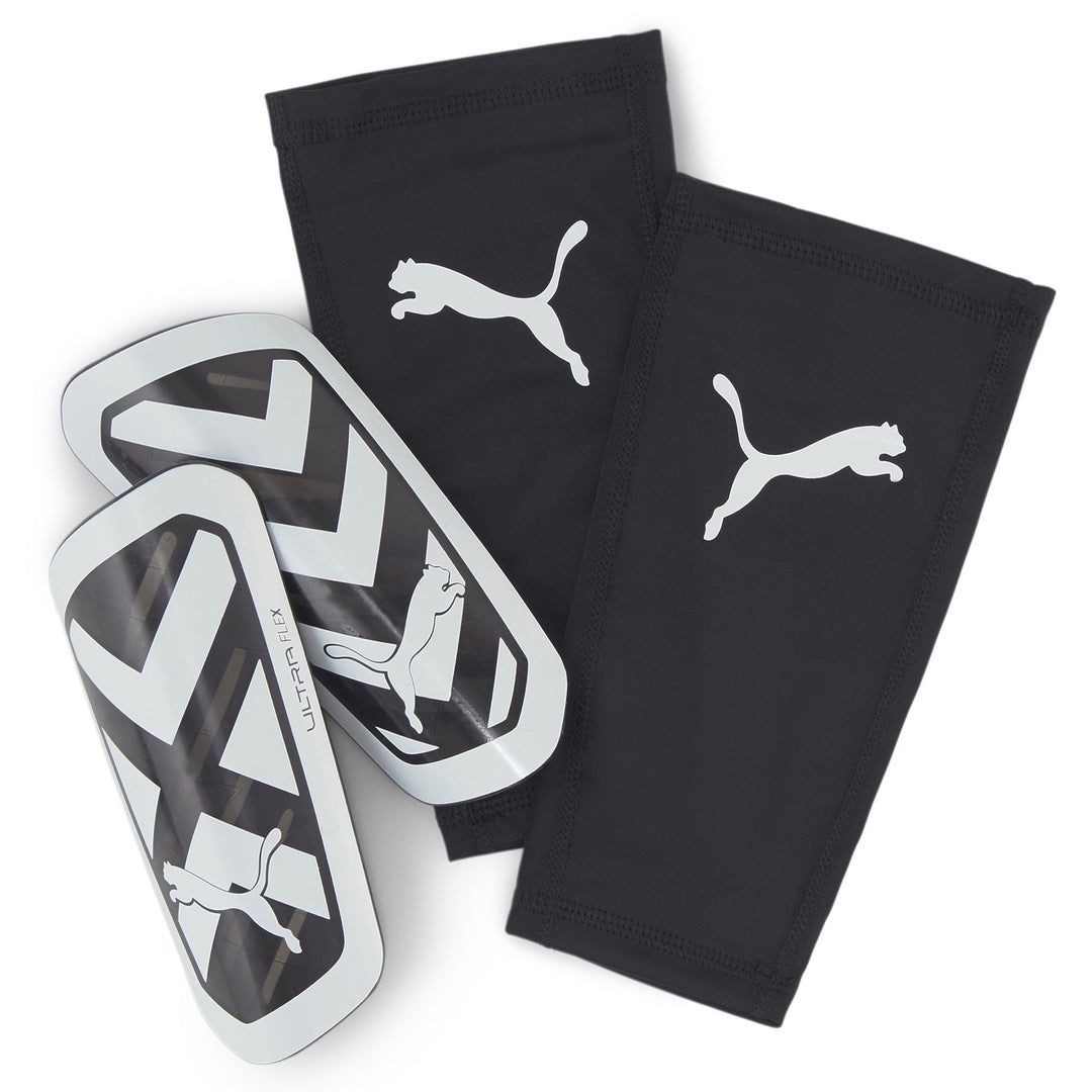 Puma Shin Guard - Ultra Flex with Sleeve - BLACK/WHITE