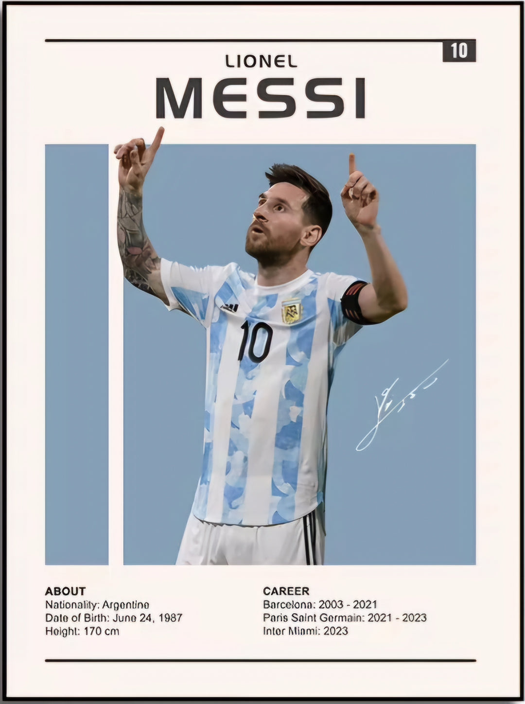 Messi Canvas Poster 30cm x 45cm