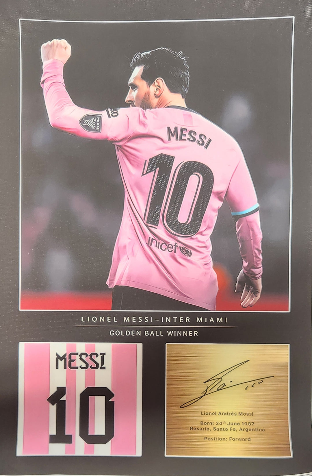 Messi 10 miami A4 poster