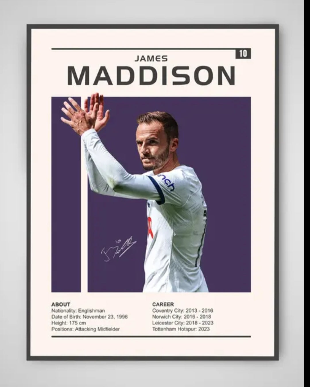 James Maddison Canvas Poster 45 X 30cm