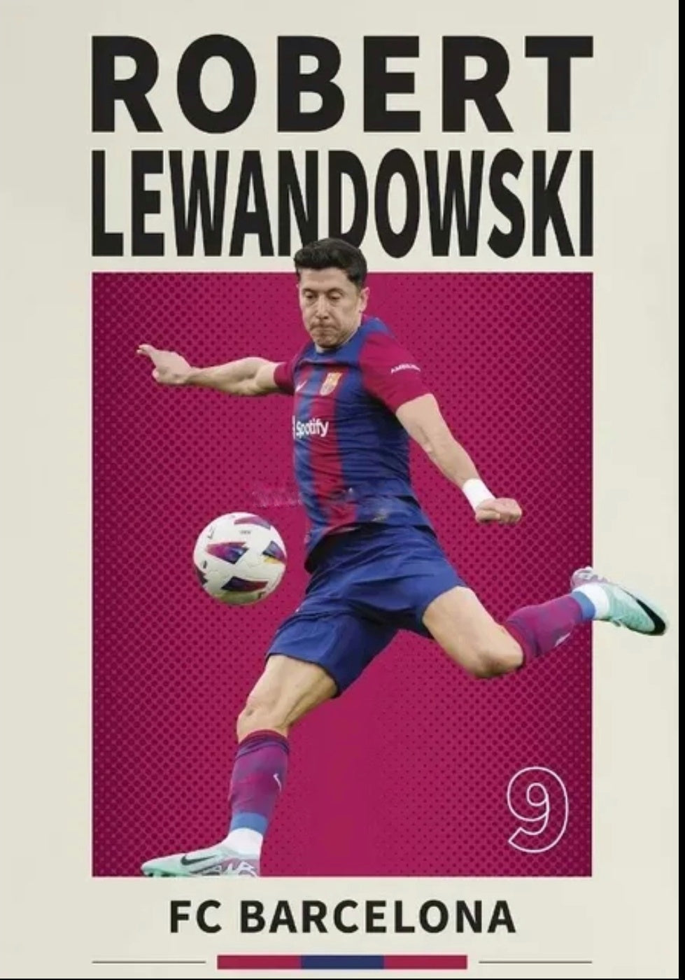 Lewandowski Barcelona Poster 45cmX30cm