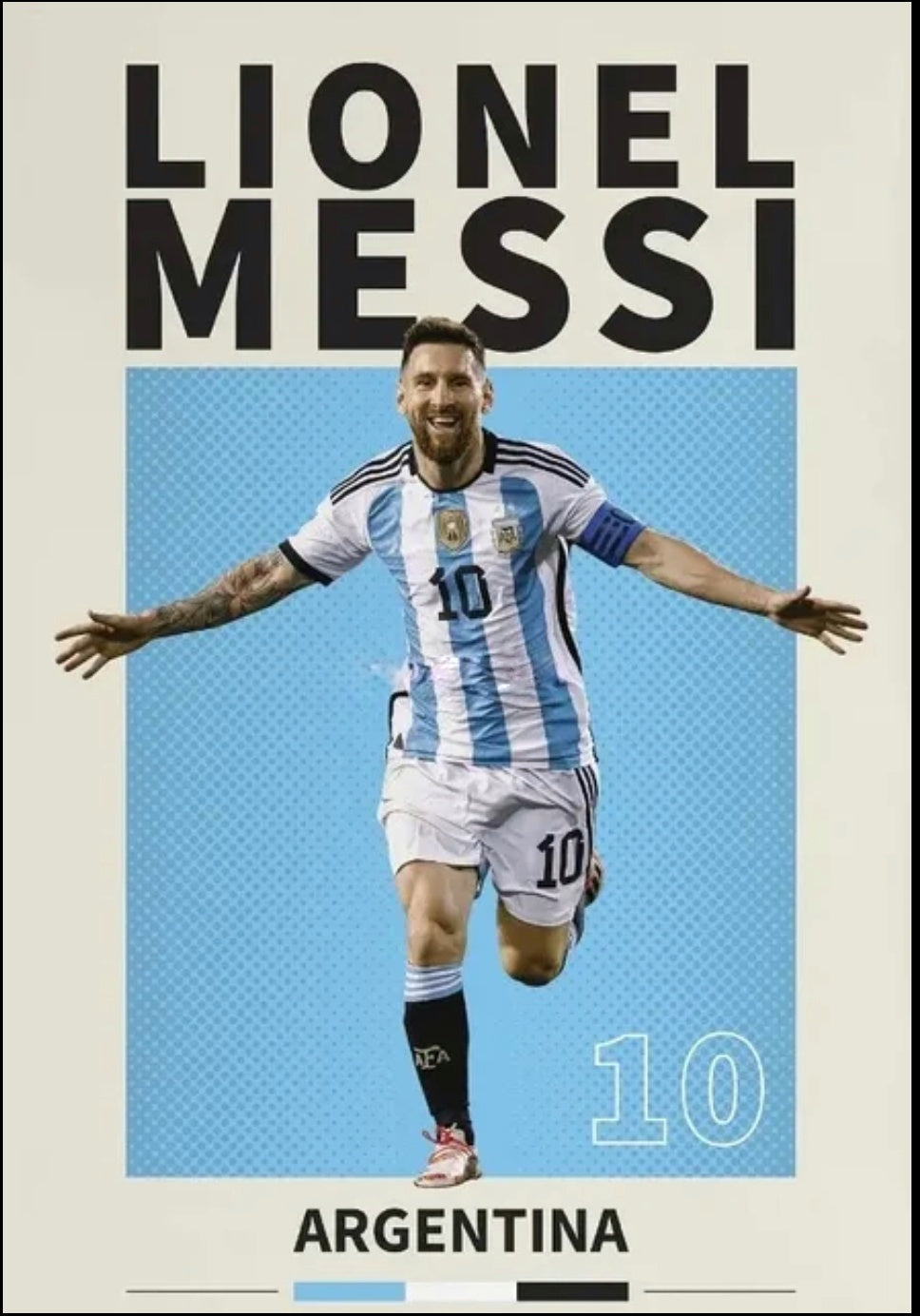 Messi Argentina Canvas Poster 45 X30 cm