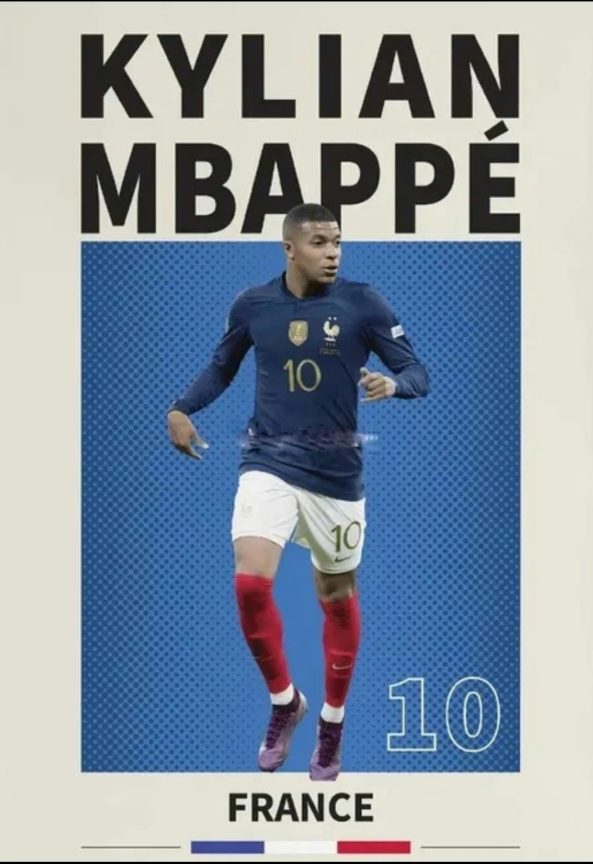 Mbappe France Canvas Poster 45X30 cm