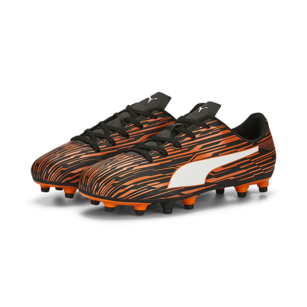 Puma Rapido III FG/AG Jr Boots - BLACK/WHITE/DRAGON FIRE