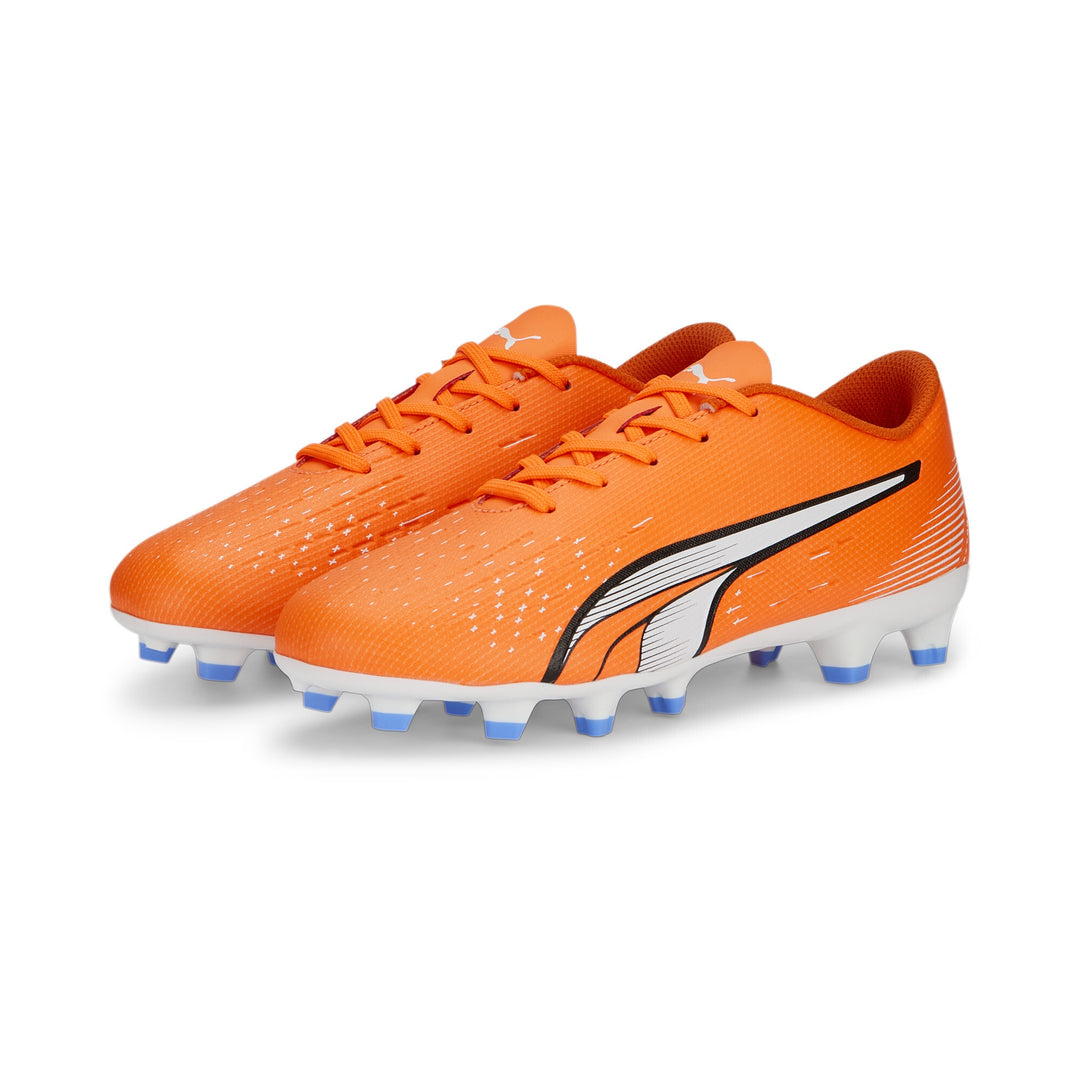 Puma Ultra Play FG/AG Jnr Boots - ULTRA ORANGE/WHITE/BLUE GLIMMER