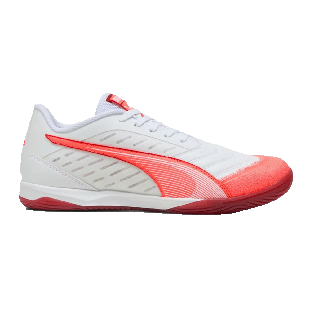 Puma Ibero IV Futsal Shoes- WHITE/RED/CRIMSON-BLACK