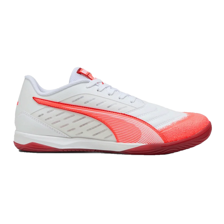 Puma Ibero IV Futsal Shoes- WHITE/RED/CRIMSON-BLACK