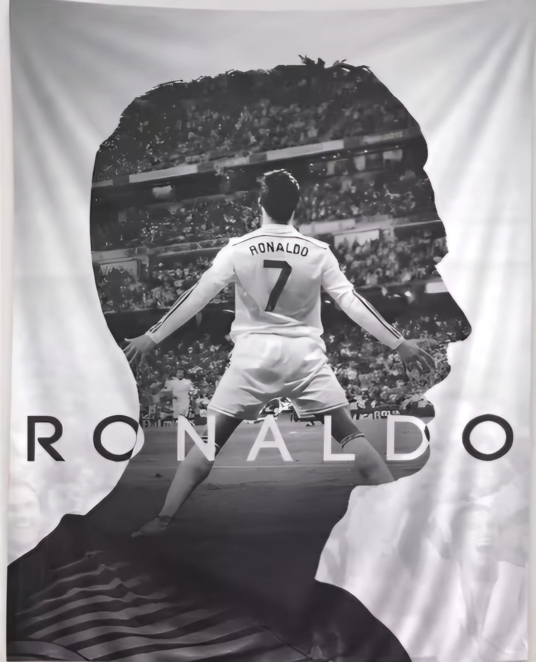 Ronaldo Black and White Fabric Poster 60cm x 90cm