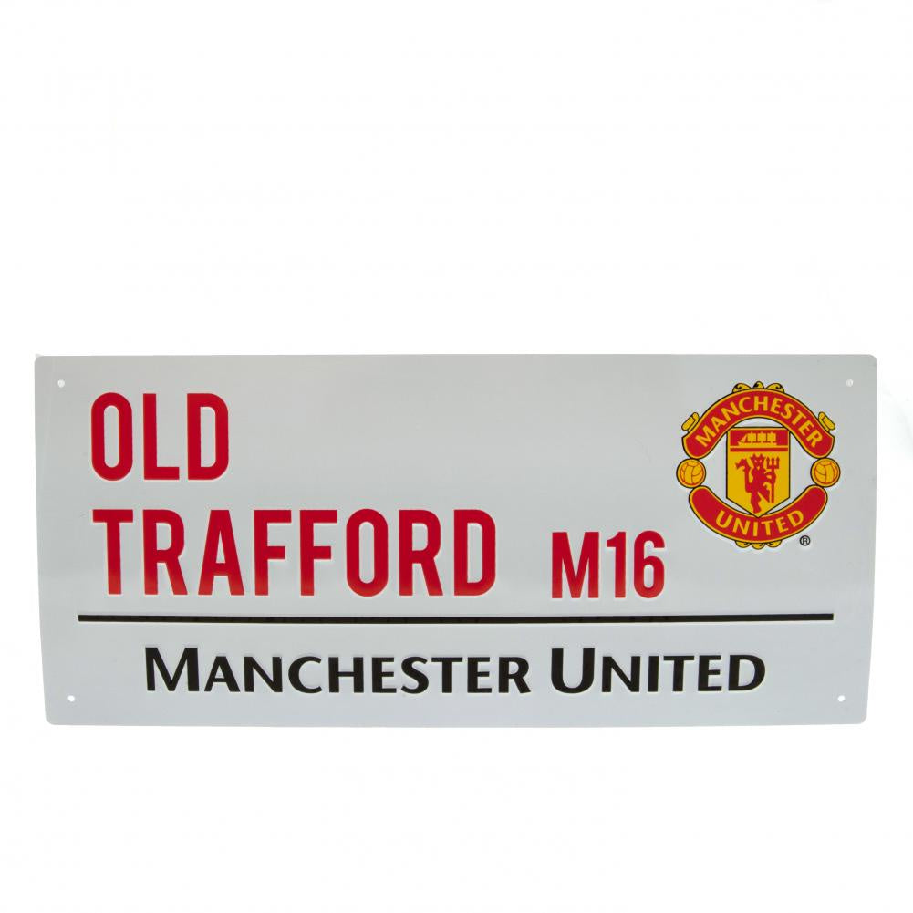 Manchester United FC White Street Sign