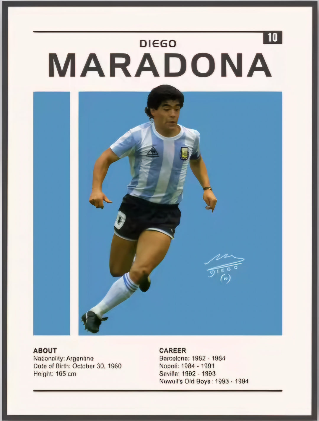 Maradona Canvas Poster 30m x 45cm