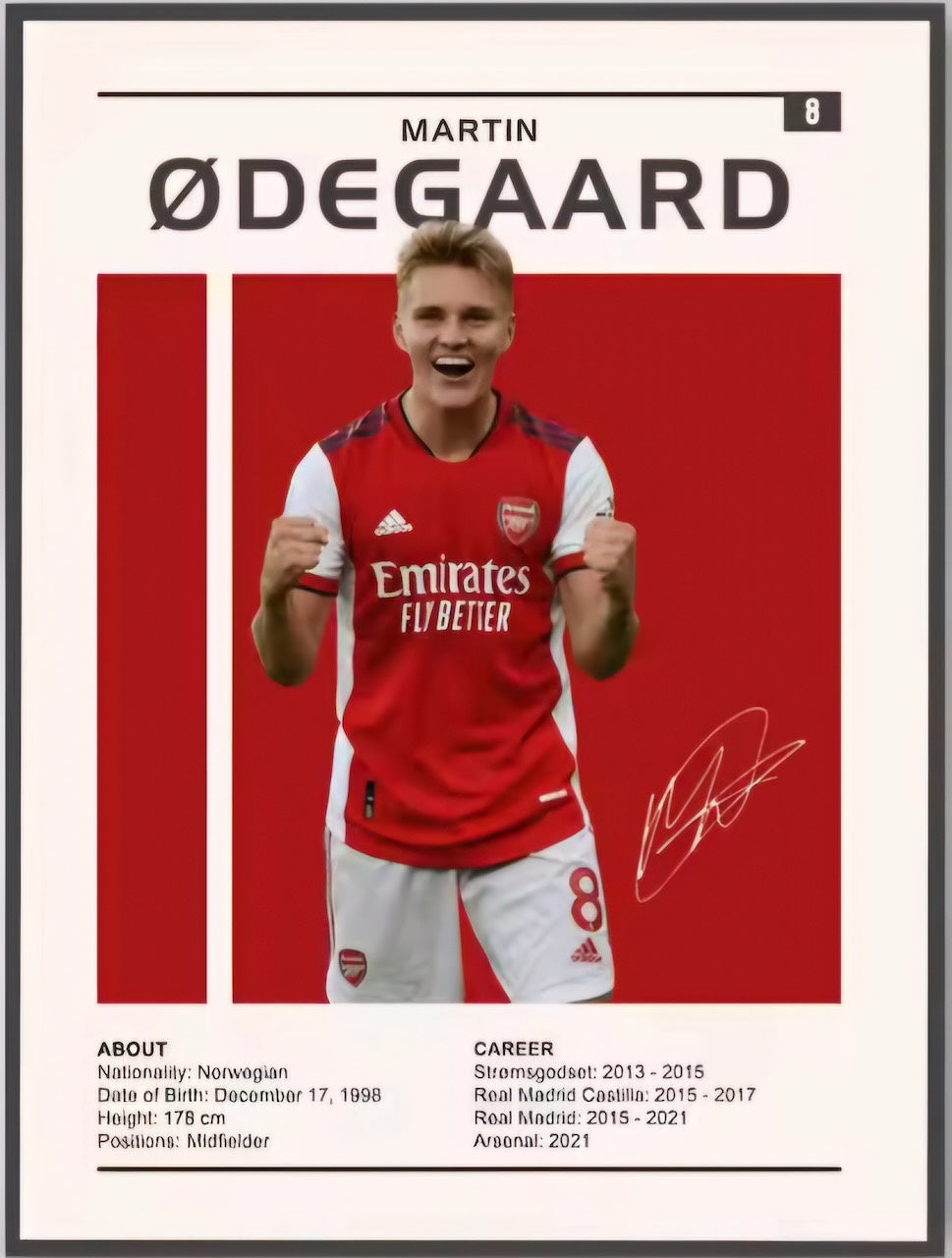 Odegaard Canvas Poster 90cm X 60cm