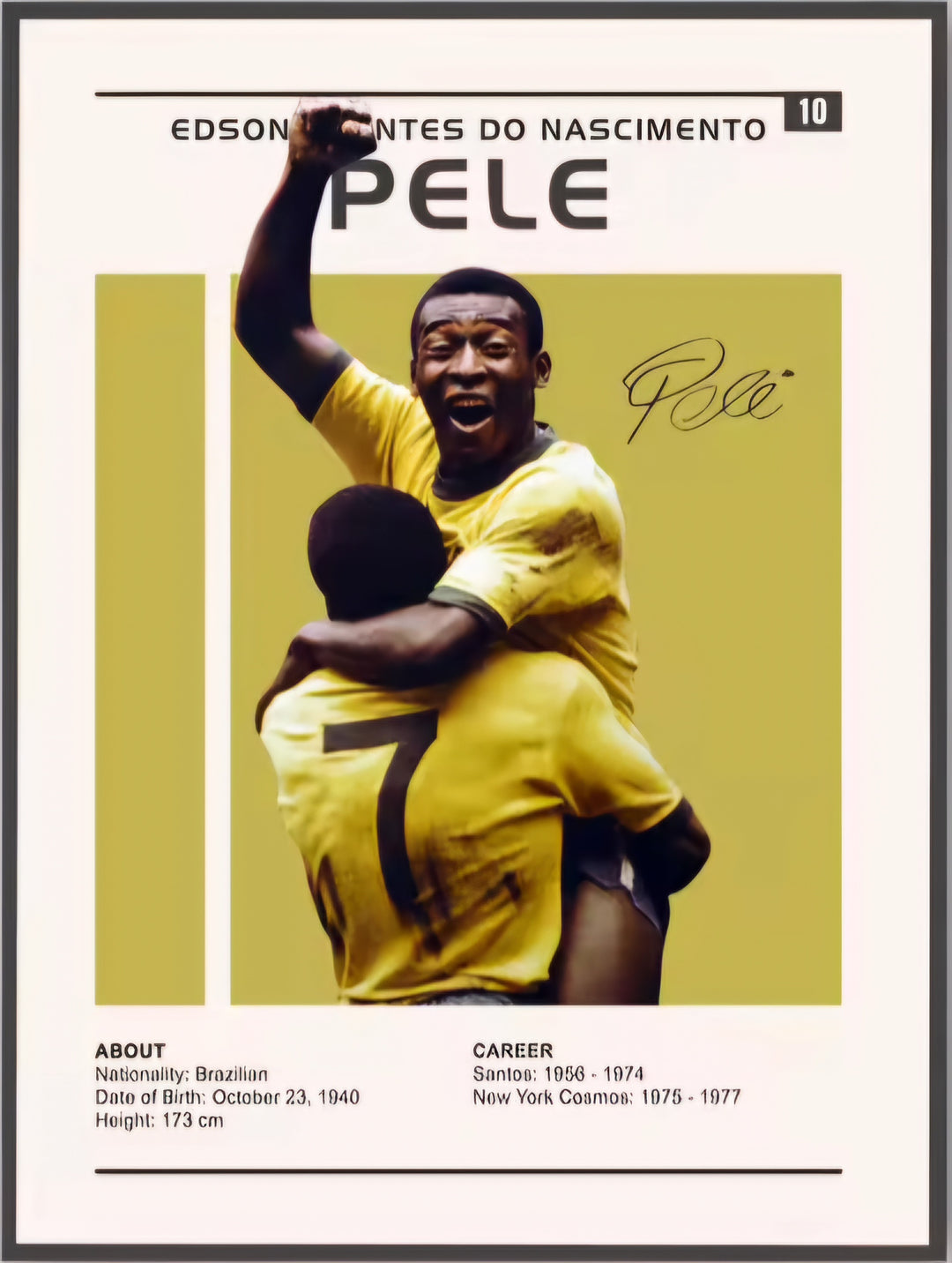 Pele Canvas Poster 90cm x 60cm