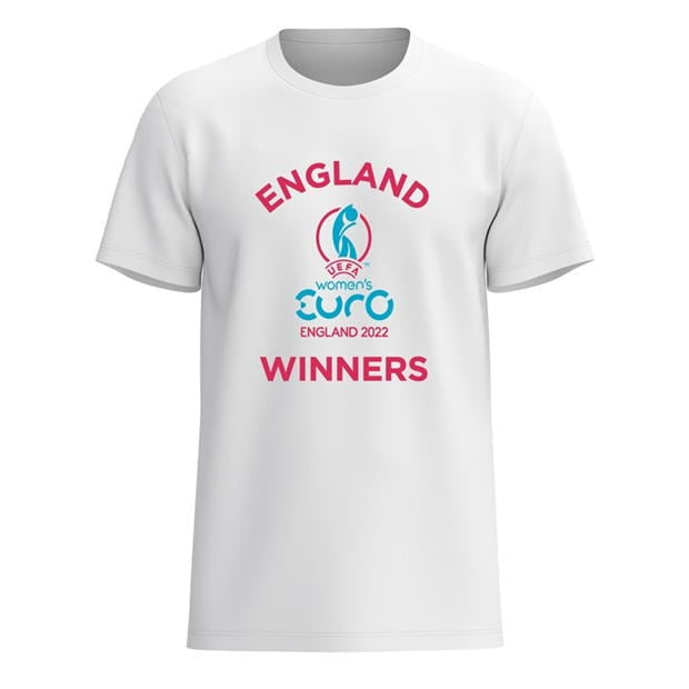 UEFA Official England Lionesses Euro 22 Winners Shirt - WHITE