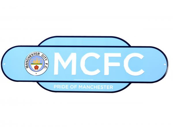 Manchester City Retro Years Colour Metal Street Sign