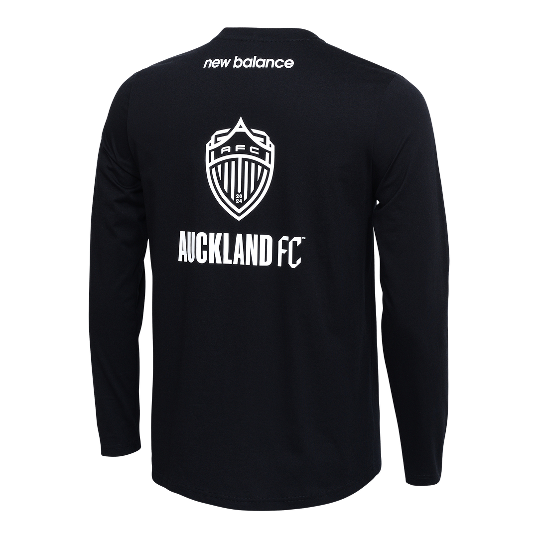 Auckland FC Casual Tee L/S 2024 - Black/White