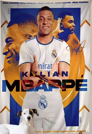 Kylian Mbappe Real Madrid Fabric Poster 60cm x 90cm