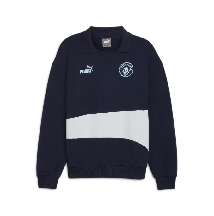 Manchester City Culture + Sweat Drill Top - NAVY