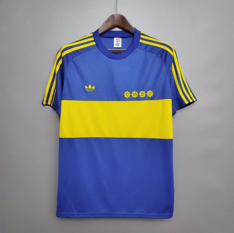 1981 Boca Juniors Home Retro Kit '10 Maradona' on back - BLUE/YELLOW