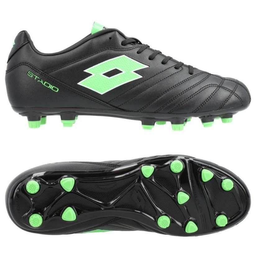 Lotto Stadio 705 FG Boots - BLACK/GREEN