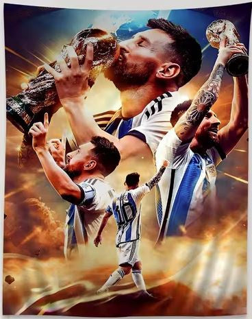 Messi Trophy Argentina Fabric Poster 60cm x 90cm