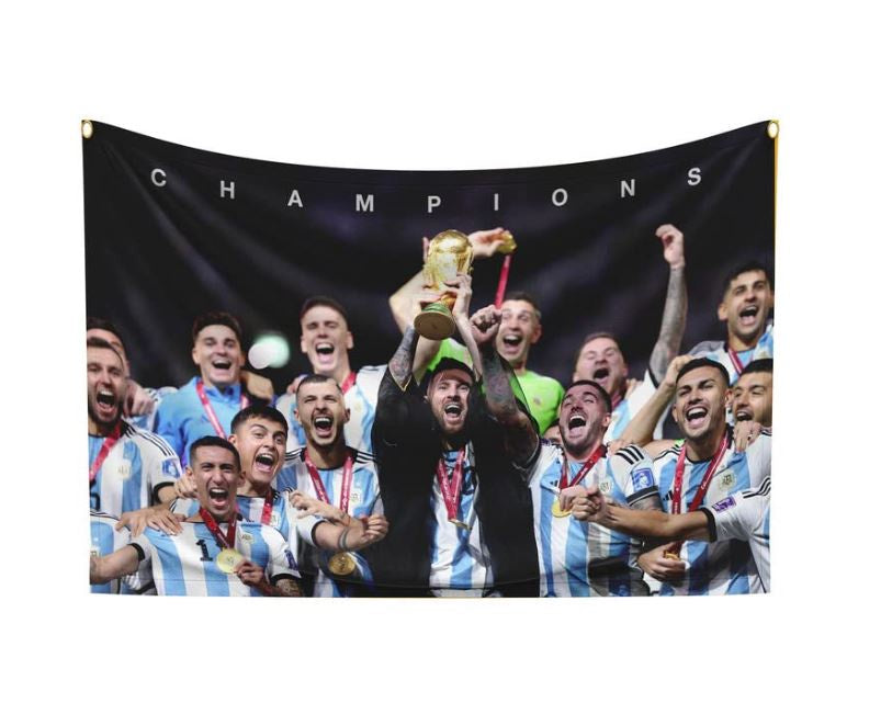 Messi Argentina Champions  Fabric Poster  68 X 45cm