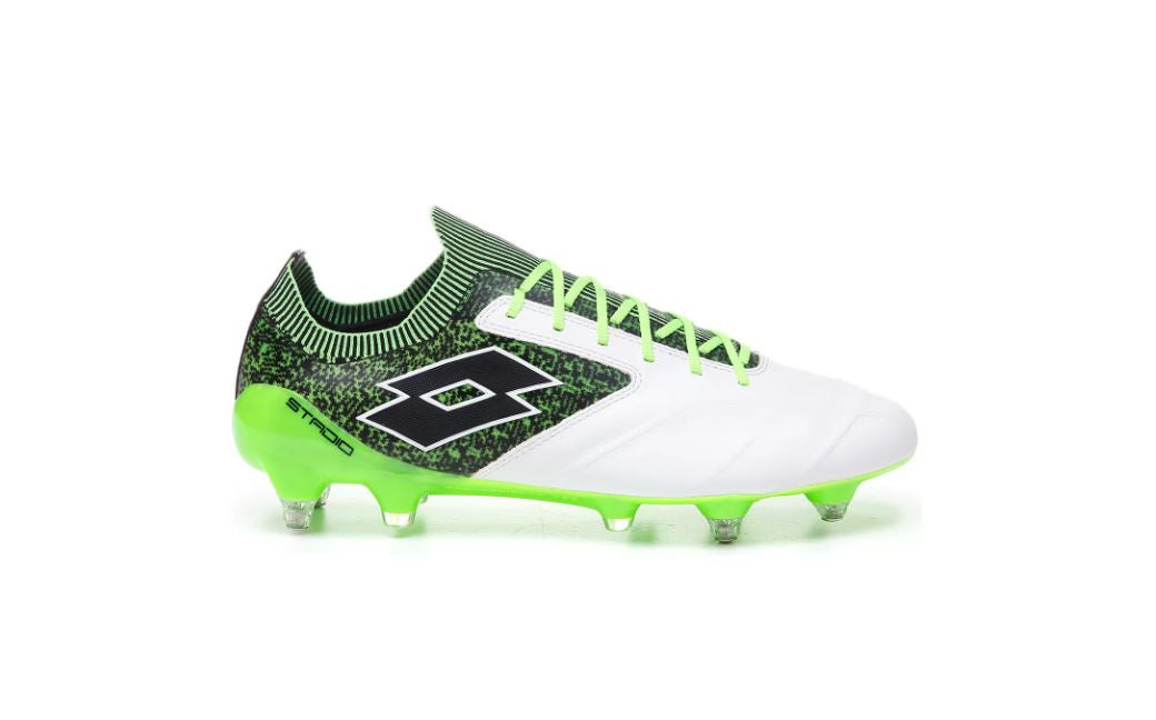 Lotto Stadio 100 II SGX Boots - WHITE/BLACK/SPRING GREEN