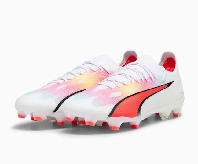 Puma Ultra Ultimate FG/AG Boots - WHITE/BLACK/FIRE ORCHID