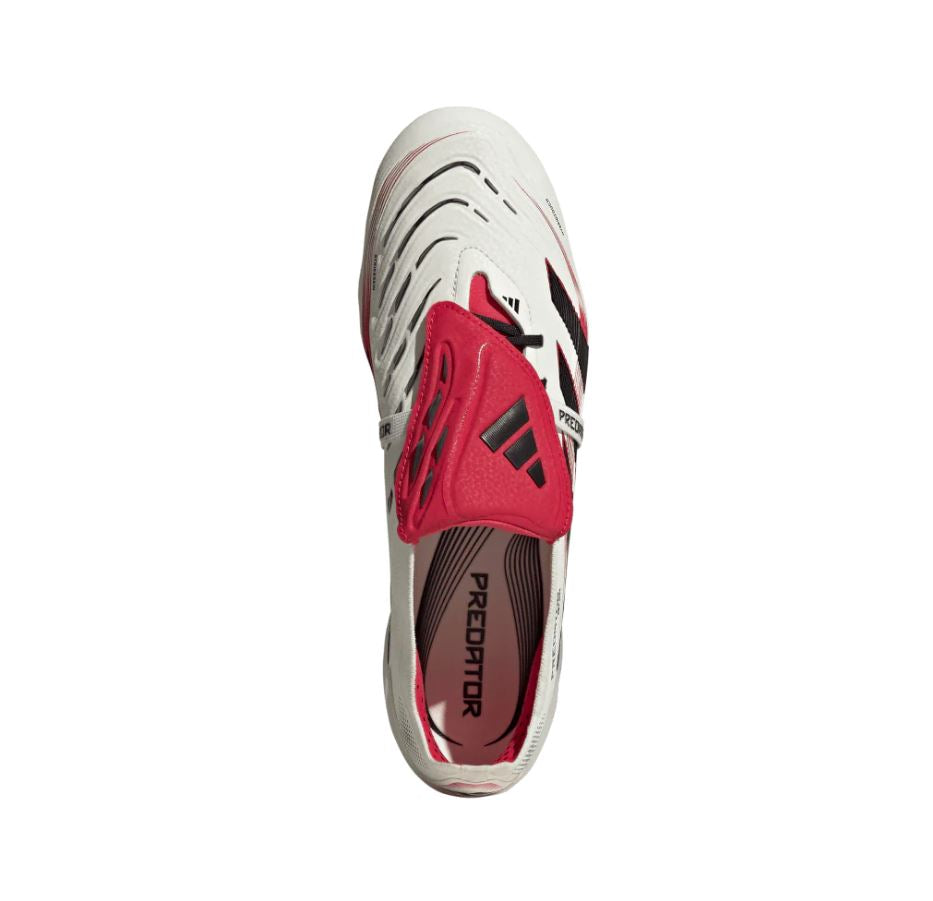 Adidas Predator Elite Fold-Over Tongue FG Boots - WHITE / BLACK / PURE RUBY