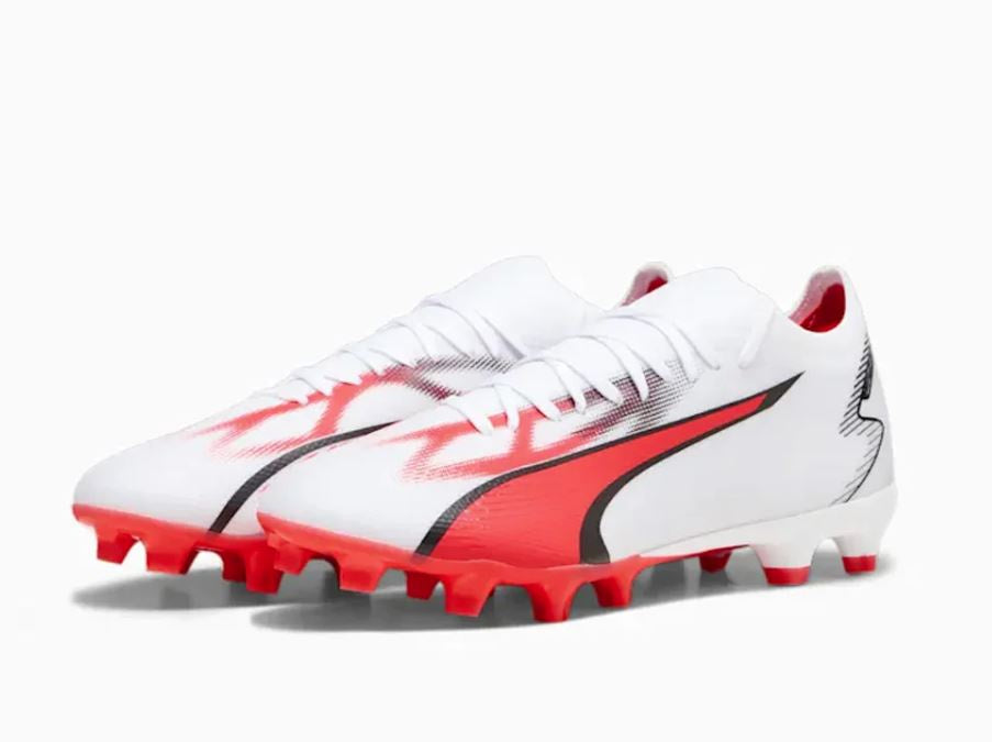 Puma Ultra Match FG/AG Women's Boots - PUMA WHITE/BLACK/FIRE ORCHID