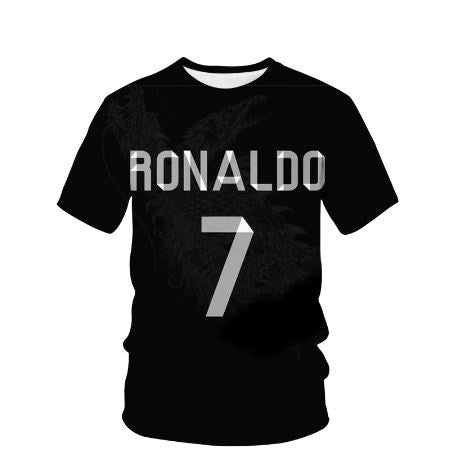 Ronaldo 7 Printed Tee - BLACK