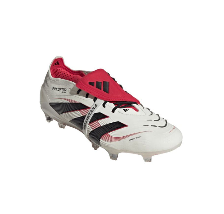 Adidas Predator Elite Fold-Over Tongue FG Boots - WHITE / BLACK / PURE RUBY