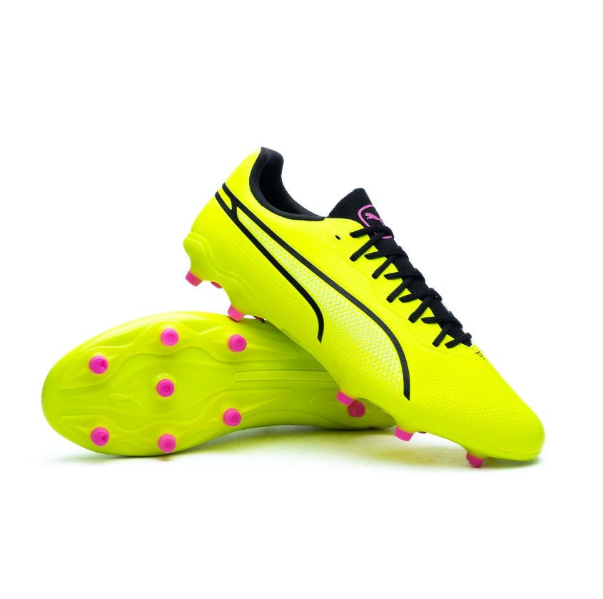 Puma King Pro FG/AG Boots - ELECTRIC LIME/PUMA BLACK/POISON PINK