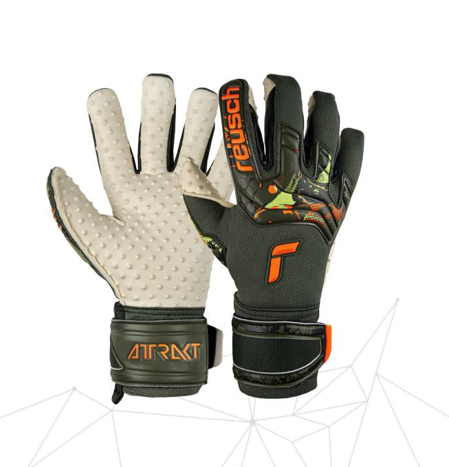 Reusch Goal Keeper Gloves - Attrakt SpeedBump- BLACK/ORANGE