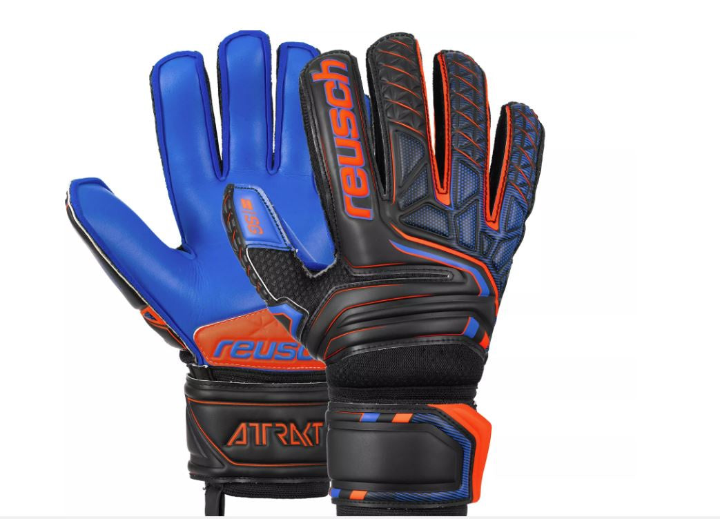 Reusch Goal Keeper Gloves - Attrakt SG - BLACK/BLUE/ORANGE