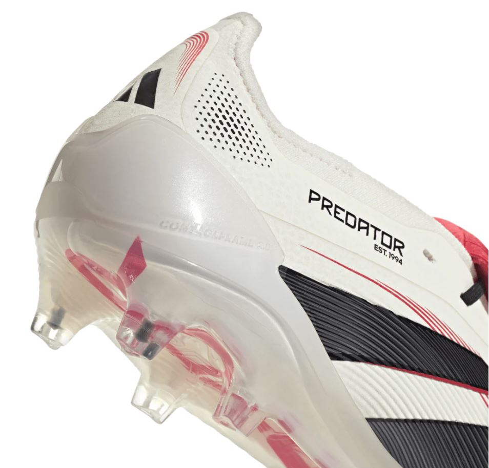 Adidas Predator Elite Fold-Over Tongue FG Boots - WHITE / BLACK / PURE RUBY