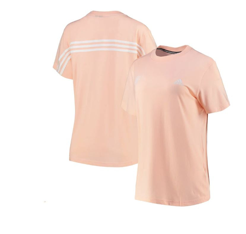 Manchester United 3 Stripe T-Shirt - HAZE CORAL