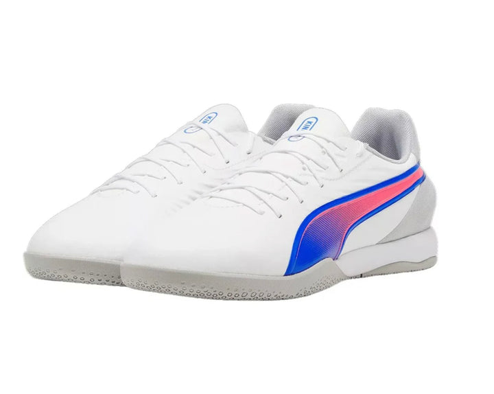 Puma Futsal Junior - King Match  - PUMA WHITE/BLUEMAZING/FLAT LIGHT GREY