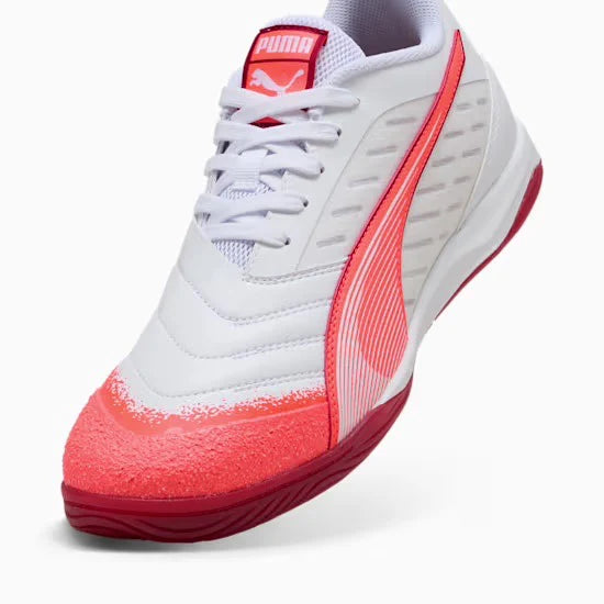 Puma Ibero IV Futsal Shoes- WHITE/RED/CRIMSON-BLACK