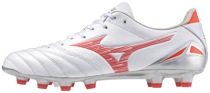 Mizuno Morelia Neo IV Pro FG Boots - WHITE/RADIANT RED/HOT CORAL