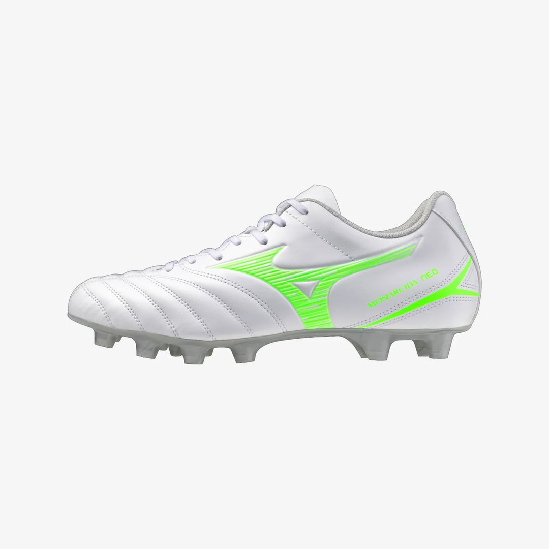 Mizuno Monarcida Neo III Select FG Wide - WHITE/GREEN/GECKO