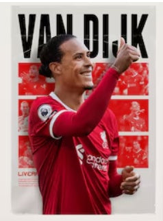 Van Dijk Liverpool Canvas Poster 45X30cm