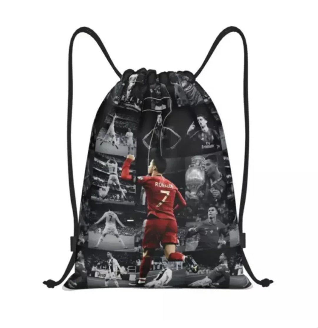 Ronaldo Collage Drawstring Bag