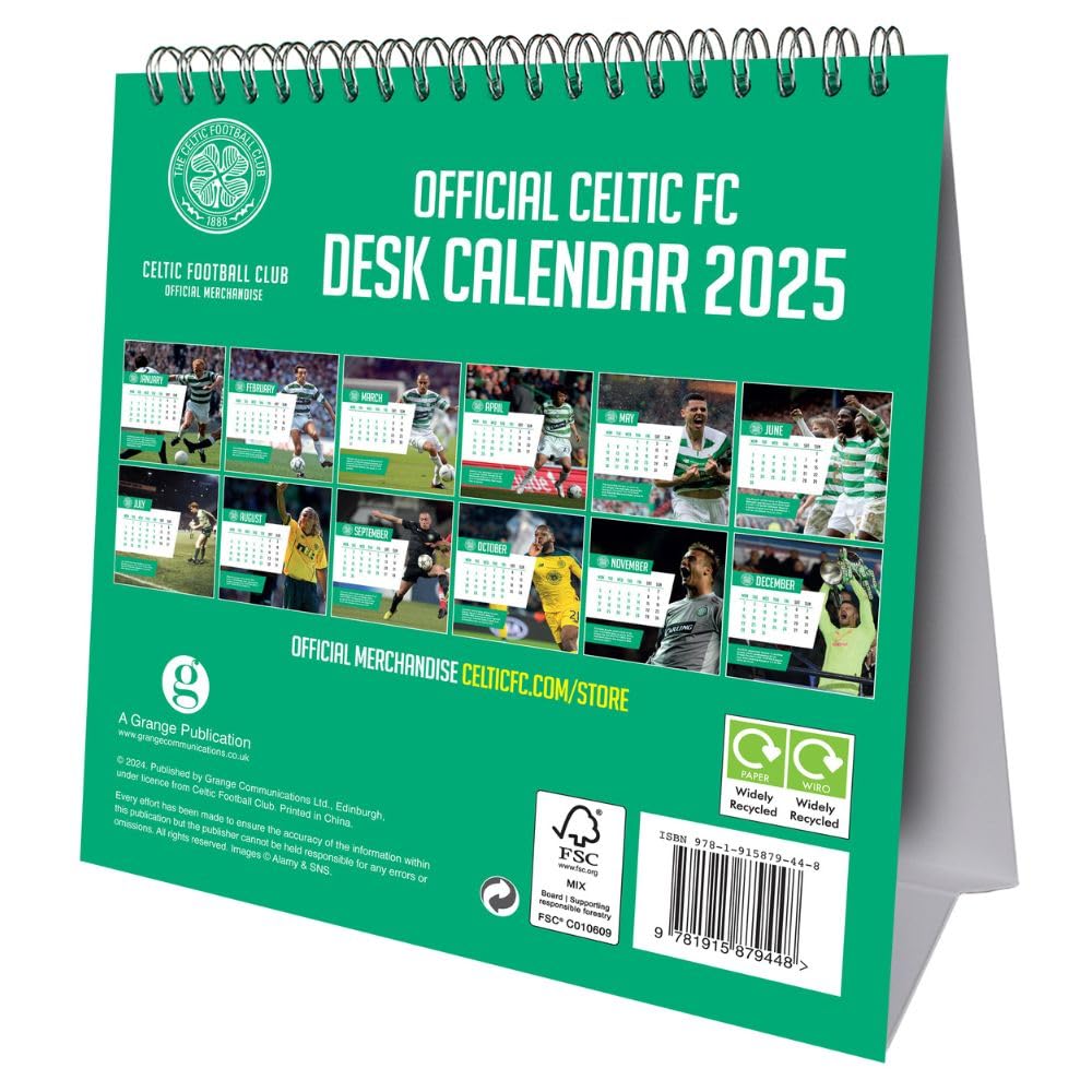 Celtic FC Desktop Calendar 2025