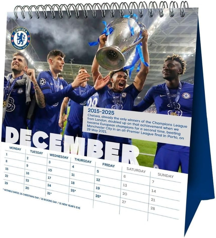 Chelsea FC Desktop Calendar 2025