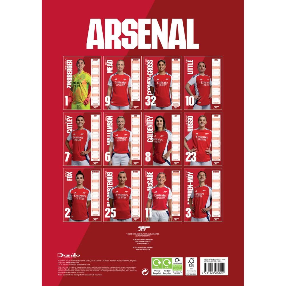 Arsenal WFC A3 Calendar