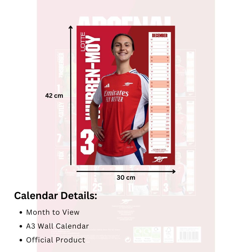 Arsenal WFC A3 Calendar