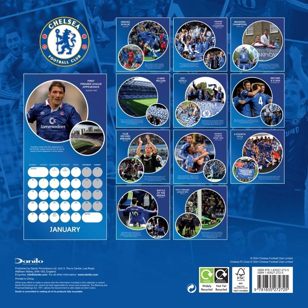 Chelsea FC Legends Square Calendar 2025