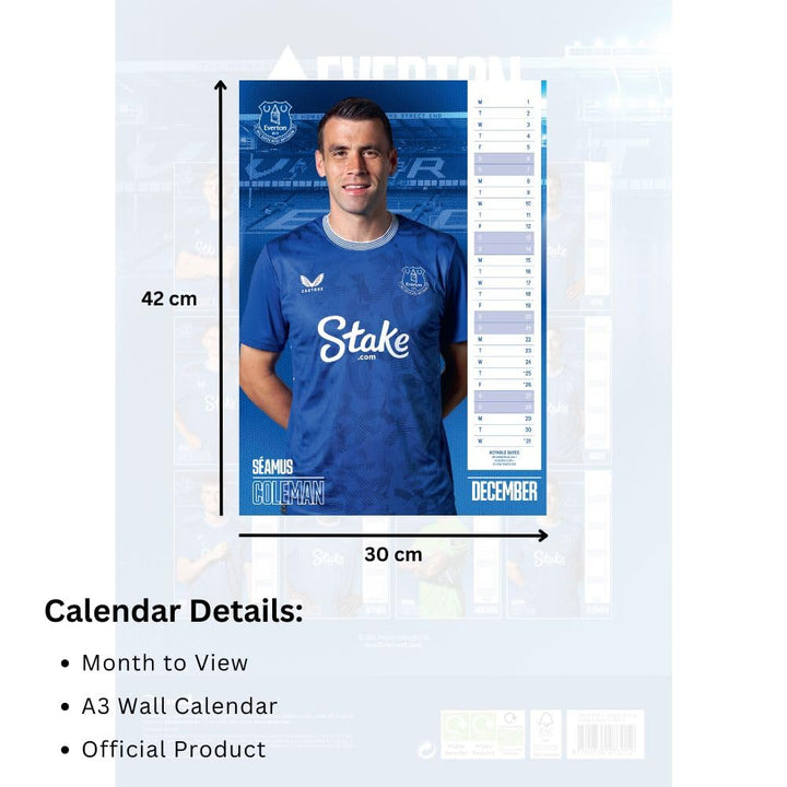 Everton FC A3 Calendar 2025