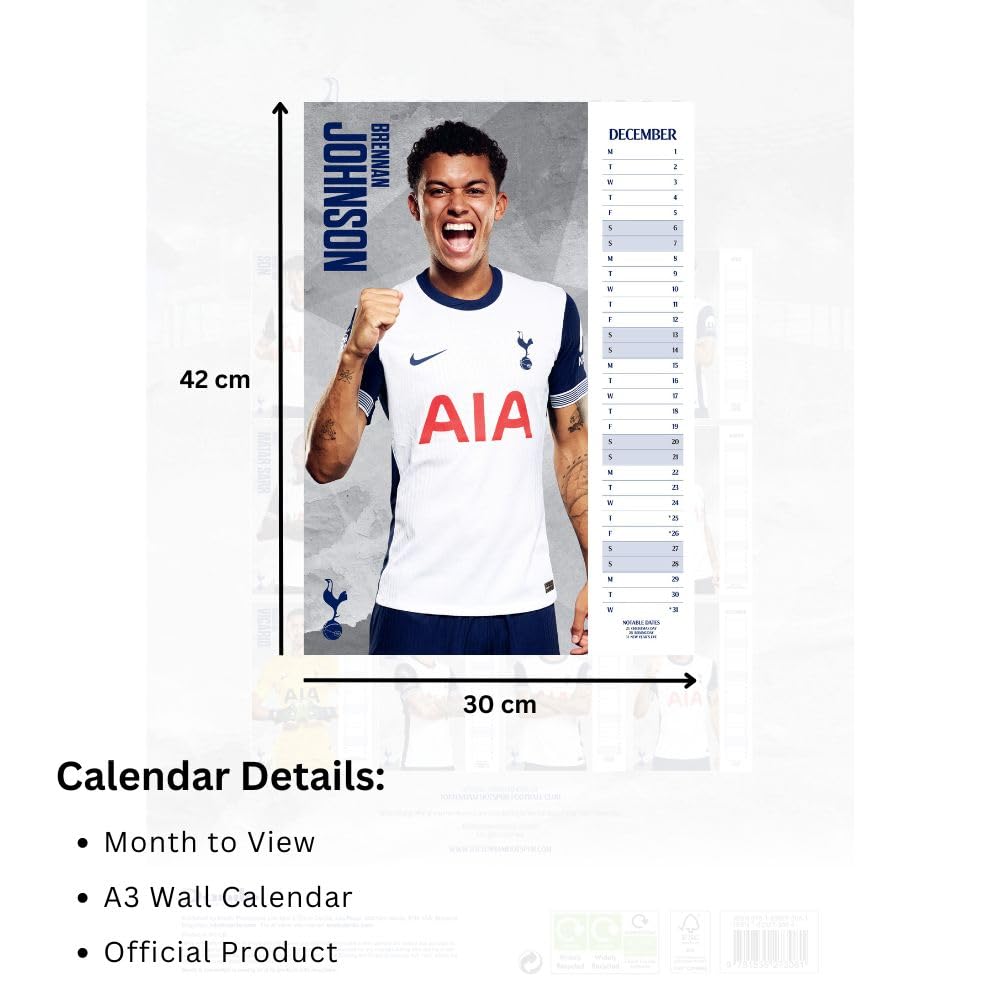 Tottenham Hotspur FC A3 Calendar 2025